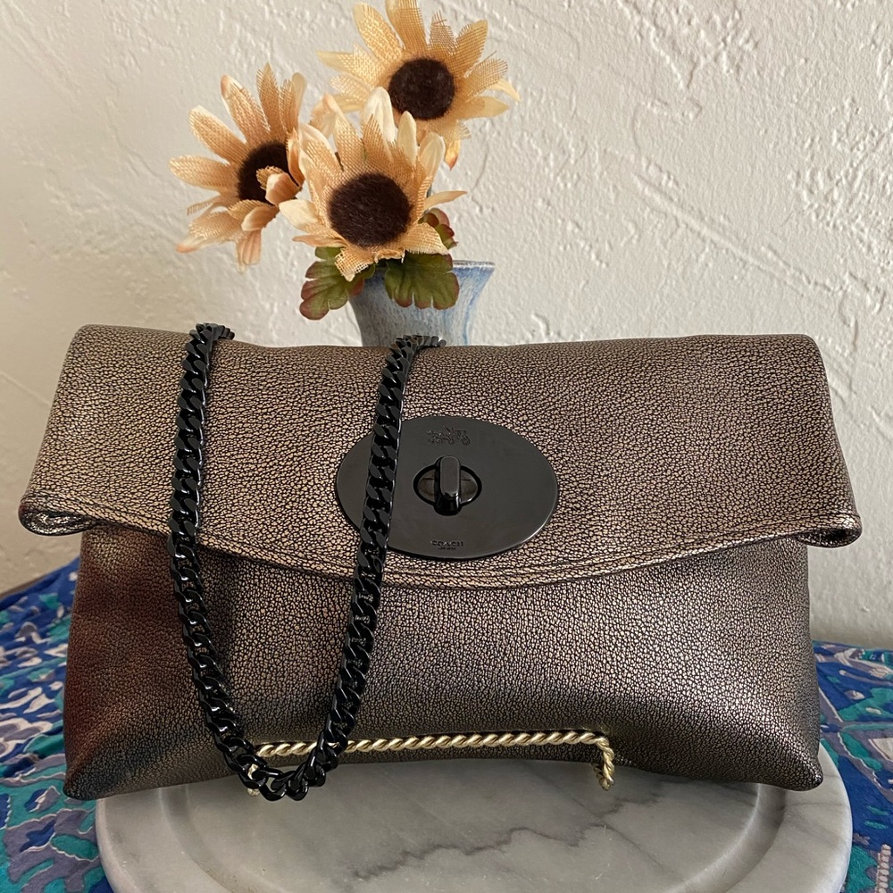Coach Metallic Bronze Shoulder Bag